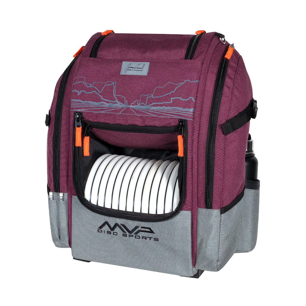 MVP Disc Sports James Conrad Voyager Backpack Disc Golf Bag Plum